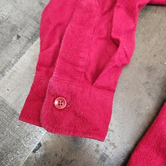Vintage LL Bean size XL 20 Chamois Red Flannel Long Sleeve Shirt Made USA - Picture 8 of 11